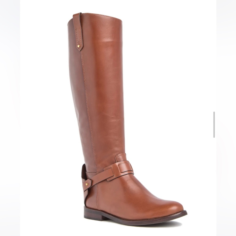 TORY BURCH COLTON ALMOND LEATHER RIDING BOOT